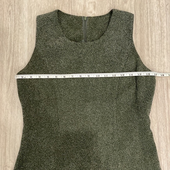 VINTAGE Olive Green and Beige Sleeveless Dress and Blazer Set | Modern US Size S - Picture 12 of 13